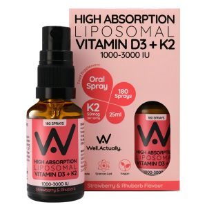 Well Actually Liposomal D3+K2 2000IU Oral Spray Strawberry & Rhubarb 25ml