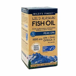 Wiley's Finest Wild Alaskan Fish Oil Peak EPA 1000mg EPA+DHA 60 capsules