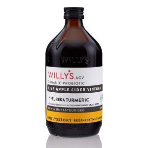 Willy's Organic Live Turmeric and Eureka Lemon Apple Cider Vinegar 500ml