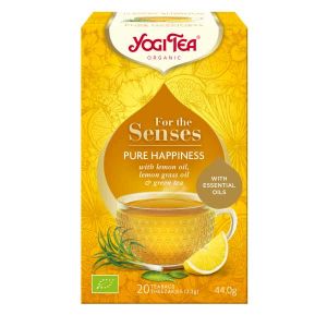 Yogi Tea Organic for the Senses Pure Happiness with Lemon, Lemongrass and Green Tea 20 Teabags
