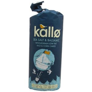 Kallo Sea Salt & Balsamic Wholegrain Low Fat Rice & Corn Cakes 127g