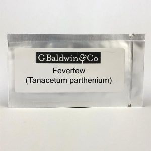 G. Baldwin & Co. Growing Seeds Feverfew Tanacetum Parthenium Herb Seeds Packet 5g
