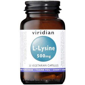 Viridian L-lysine 500mg 30 Vegetarian Capsules