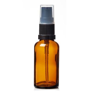 Alpha Amber Glass Bottles With Lotion Pump 30ml