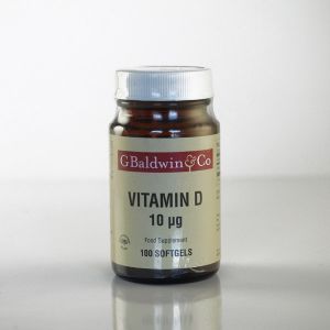 Baldwins Vitamin D3 10ug (400iu) 100 Softgels