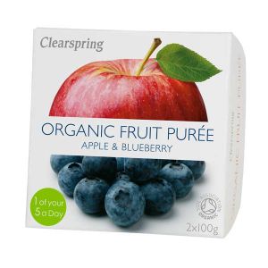 Clearspring Organic Fruit Puree Apple and Blueberry 2x100g