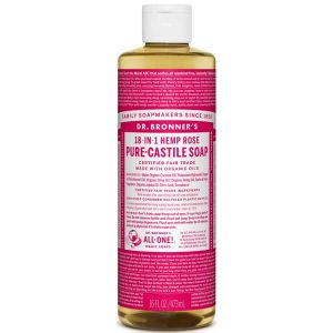 Dr Bronner Rose Pure Castille Liquid Soap 472ml