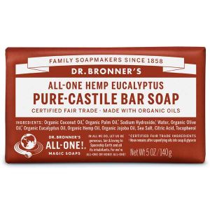 Dr Bronner Pure Castile Soap Bar Hemp Eucalyptus 140g