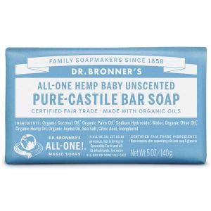 Dr Bronner Castille Unscented Baby Mild Soap 140g