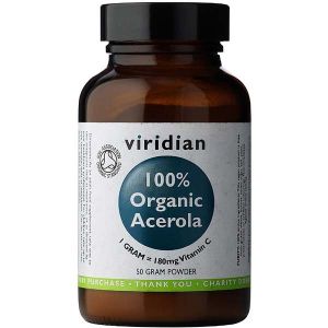 Viridian 100% Organic Acerola with Vitamin C Powder 50g