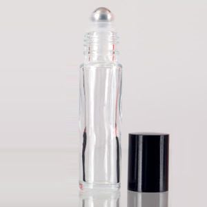 Clear Glass Roll On Bottles with Metal Roller 10ml