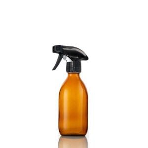 Plastic Amber (PET) Bottles with Trigger Spray Tops 250ml
