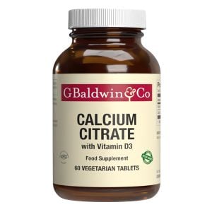 Baldwins Calcium Citrate With Vitamin D 60 Vegetable Tablets