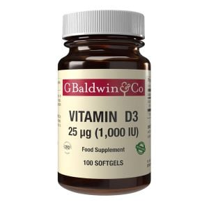 Baldwins Vitamin D3 1000iu 100 Softgels