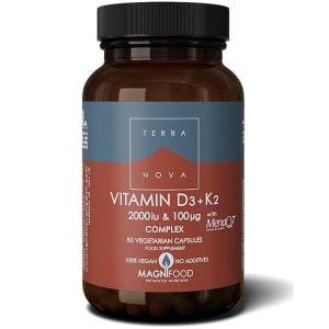 Terranova Vitamin D3 2000iu and K2 100mcg 50 capsules