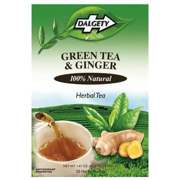 Dalgety Green Tea & Ginger 18 Herbal Tea Bags | G Baldwin & Co
