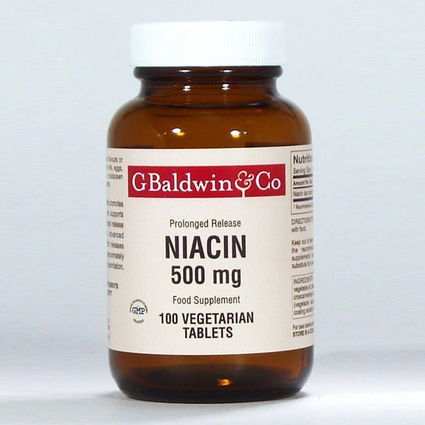 Product image of a Baldwins Niacin Tablets bottle