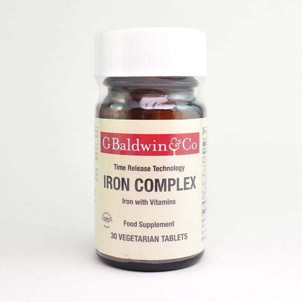 Baldwins Iron Complex 29mg Vegetarian Tablets bottle