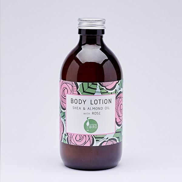 Baldwins product photo of Laughing Bird Shea & Almond Oil Body Lotion with Rose