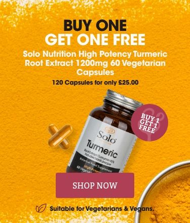 Buy One Get One Free Solo Nutrition High Potency Turmeric Root Extract 1200mg 60 Vegetarian Capsules
